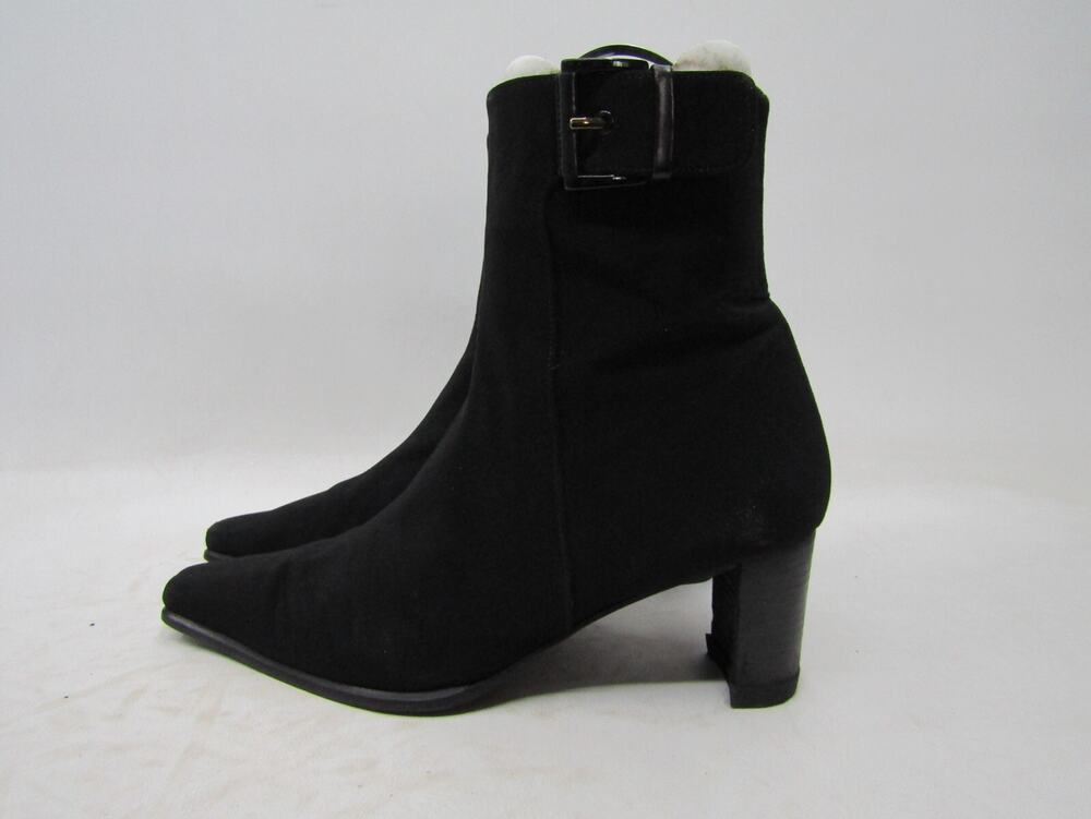 Stuart Weitzman Womens Size 8 M Black Zip Fashion Ankle Boots Booties